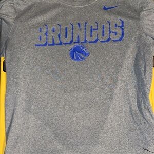 Nike Gray T-Shirt with Blue Broncos Logo